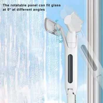 Выдвижной очиститель окон с распылителем. Конструкция с длинной ручкой. Водопоглощение. Универсальное использование. Эффективный скребок. C