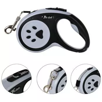 Выдвижной поводок для собак 3 м 5 м для маленьких и средних собак, кошек, прогулок на открытом воздухе, щенков, нейлоновый материал, веревка, принадлежности для чихуахуа, бульдога 3m