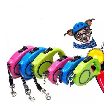 Выдвижной поводок для собак 3 м/5 м, автоматический гибкий тяговый ремень для собак, щенков, кошек, поводок для собак, товары для маленьких и средних собак, товары для домашних животных 3M зелёный