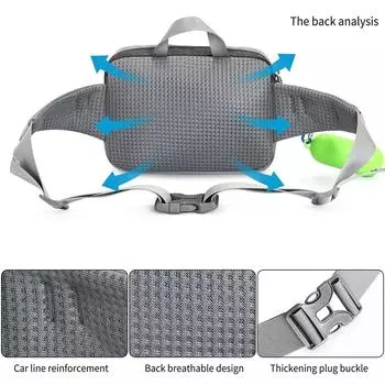 Выдвижной поводок для собак без помощи рук с поясной сумкой со светоотражающими стежками, поясная сумка для прогулок, пробежек, бега для вашей собаки чёрный