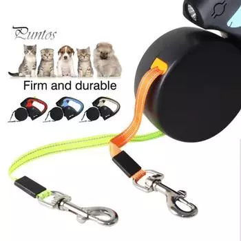 Выдвижной поводок для собак для 2 собак, нейлоновый трос для вытягивания со светодиодными лампами, эргономичная ручка, держатель для мешков для фекалий для маленьких собак 3M синий