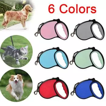 Выдвижной поводок для собак с прочной нейлоновой лентой. Одноручный замок с одной кнопкой для собак или кошек. Поводок для выгула домашних животных с не спутывающейся на 360 ° противоскользящей ручкой. 3M синий