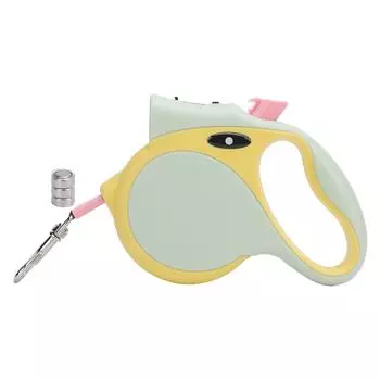 Выдвижной поводок для собак с удобной ручкой, автоматическая телескопическая тяговая лента для собак с фонариком для зелёный