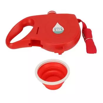 Выдвижной поводок для собак, вращающийся на 360 градусов, встроенный в бутылку для воды, поводок для щенков со складной миской для мусора