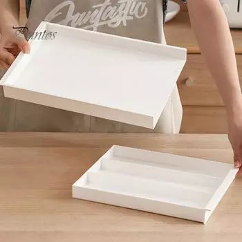 Выдвижной ящик для хранения, поддон для столовых приборов, регулируемая длина, легко моется, выдвижной органайзер, выдвижной держатель для столовых приборов белый