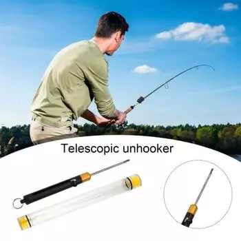Выдвижной съемник рыболовных крючков с кольцом для ключей Портативные сверхмощные инструменты для быстрого удаления рыболовных крючков из нержавеющей стали Рыболовные аксессуары красный