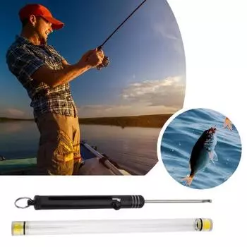 Выдвижной съемник рыболовных крючков с кольцом для ключей Портативные сверхмощные инструменты для быстрого удаления рыболовных крючков из нержавеющей стали Рыболовные аксессуары красный