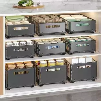 Выдвижной шкаф-органайзер, полка для кухонного шкафа, столовые приборы, бутылки со специями, полка для хранения специй, выдвижная полка из углеродистой стали