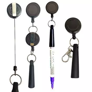 Выдвижной силиконовый держатель для ручек с эластичной застежкой-пряжкой, износостойкий чехол для карандашей для офисов и любителей искусства чёрный