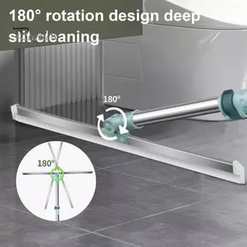 Выдвижной скребок для пола из нержавеющей стали с вращающейся головкой скребка, регулируемой ручкой, антикоррозийной щеткой для очистки стержня скребка A