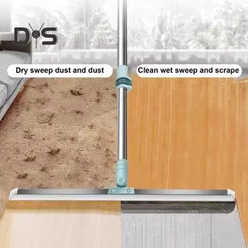 Выдвижной скребок для пола из нержавеющей стали с вращающейся головкой скребка, регулируемой ручкой, антикоррозийной щеткой для очистки стержня скребка A