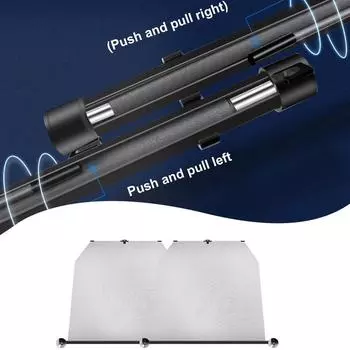 Выдвижной солнцезащитный козырек для автомобиля Выдвижной солнцезащитный козырек на лобовое стекло автомобиля Регулируемая длина внутреннего солнцезащитного козырька с крючком Двойной стержень CHINA