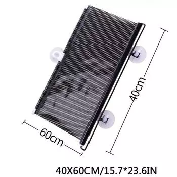 Выдвижной солнцезащитный козырек для бокового окна автомобиля, солнцезащитный козырек, рулонная защита, оконная пленка, задний солнцезащитный козырек 40*60CM серебряный