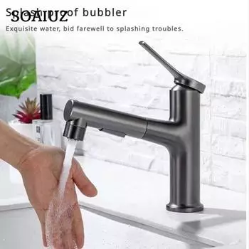 Выдвижной тип смеситель для ванной комнаты, смеситель для холодной и горячей раковины, смеситель для умывальника, смеситель для кухонной раковины, диспенсер, аксессуары для ванной комнаты белый