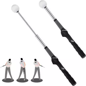 Выдвижной тренажер для гольфа Практический тренажер для отработки темпа замаха в гольфе чёрный