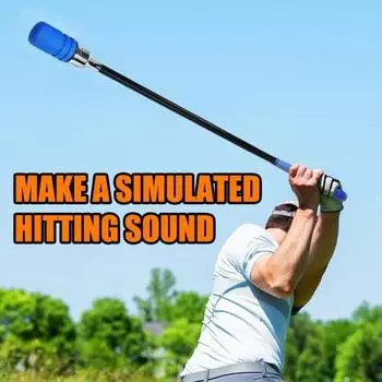 Выдвижной тренажер для разминки и замаха в гольфе, тренажер для разминки и замаха в гольфе, тренажер для тренировки ритма и звука с ручкой для тренировки расстояния и темпа чёрный