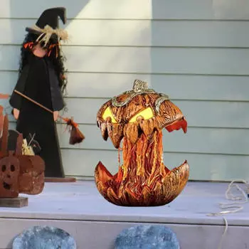 Выдвижной тыквенный фонарь, жуткие звуки, вечеринка, праздничное крыльцо, украшение на Хэллоуин, светящийся