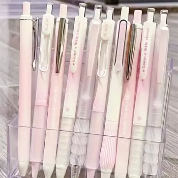 Выдвижные гелевые ручки розового цвета, 5 шт., тонкие точки 0,5 мм, плавное письмо для студентов и офисных ручек для чернильных ручек розовый