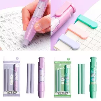 Выдвижные механические ластики со сменными стержнями Ластики-карандаши Ластики в виде ручки Ластики для рисования с рисунками из мультфильмов 1