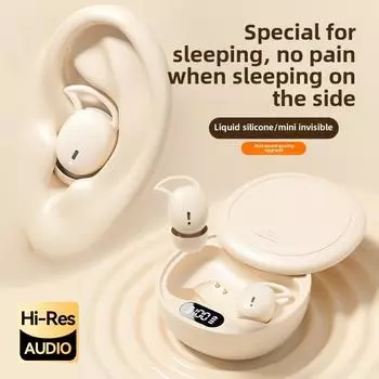 Выдвижные наушники TWS Bluetooth, беспроводные внутриканальные наушники с шумоподавлением и мощными басами, наушники для сна чёрный