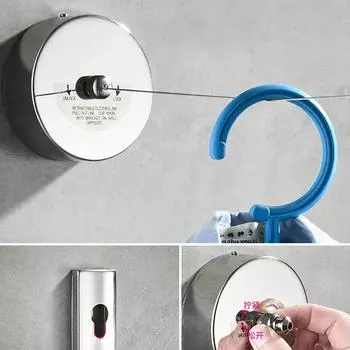 Выдвижные веревки для белья, вешалка для белья, сушилка для одежды, органайзер, нержавеющая сталь, веревка для сушки одежды, домашнее хранение серебряный