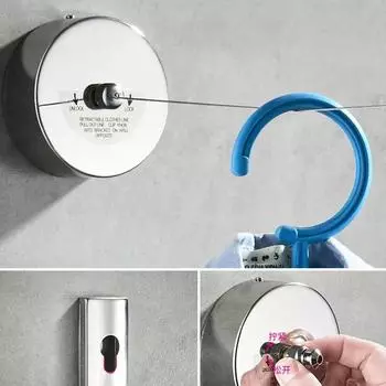 Выдвижные веревки для белья, вешалка для белья, сушилка для одежды, органайзер, нержавеющая сталь, веревка для сушки одежды, домашнее хранение серебряный