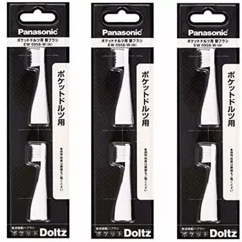 (Выгодная оптовая закупка) EW0958-W 2 шт. x 3 шт. в наборе (всего 6 шт.) Зубная щетка Panasonic Sonic Vibration Pocket Dolts Soft Type Replacement Br