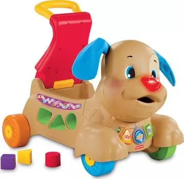 Выгуливатель собак Fisher Price Dog Walker месяцев и BMG86 Push! Взбираться! [9 вверх] [Образовательный/Английский/Иностранный язык] коричневый