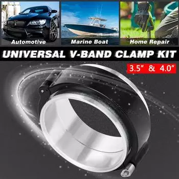 Выхлопная система V-образного зажима, быстроразъемная система зажимов в сборе для 3,5 89 мм 4,0 102 мм наружного диаметра выхлопной трубы/интеркулера/турбо