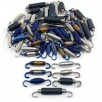Выхлопная труба мотоцикла Универсальная пружина из нержавеющей стали Крюк для подвешивания пружины цвета обожженного титана Аксессуары для пружин