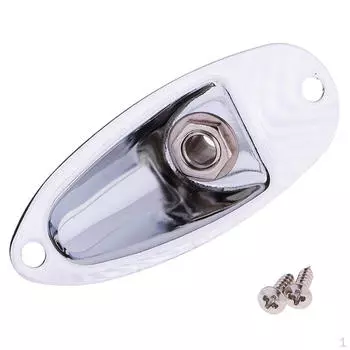 Выходная пластина с гнездом для лодочного разъема для бас-гитары электрогитары Fender ST Sq - серебристая