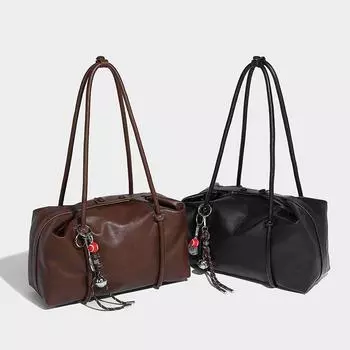 Выходя из дома, большая вместительная портативная дорожная сумка 2024 года, осень и зима, новая модная универсальная сумка через плечо с креплением на подмышку коричневый