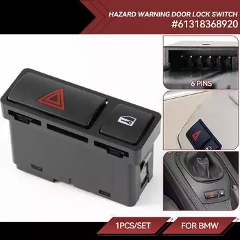 Выключатель аварийной сигнализации Кнопка аварийной вспышки Вкл/Выкл 61318368920 Подходит для BMW 3 серии E46 E53 E85 E86 X5 Z4 M3 325