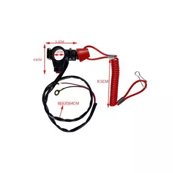 Выключатель двигателя лодочного двигателя с ремнем безопасности Аварийный выключатель двигателя внедорожника чёрный