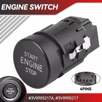 Выключатель питания двигателя автомобиля, кнопка запуска и остановки, ABS подходит для Skoda Karoq Kodiaq Superb Octavia Scala 2015-2021 3V0905217 3V0905217A чёрный