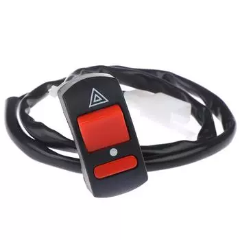 Выключатель света на руле мотоцикла, кнопка включения-выключения, аварийный выключатель аварийного освещения красный