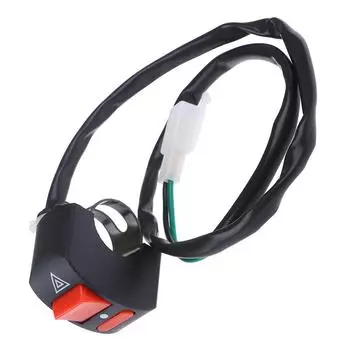 Выключатель света на руле мотоцикла, кнопка включения-выключения, аварийный выключатель аварийного освещения