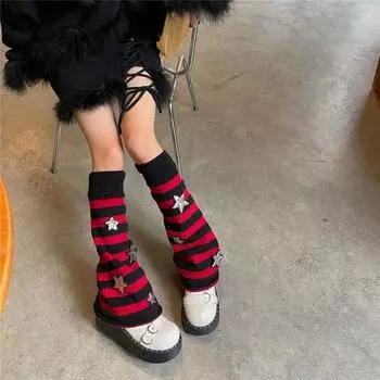 Выкройка осень зима женские гетры защитные чехлы для ног носки в японском стиле аксессуары для одежды серый/чёрный