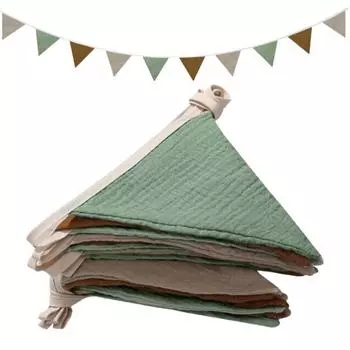 Вымпел-баннер, флаги, детские вымпел-флаги, моющиеся хлопчатобумажные ткани, треугольные вымпел-гирлянды для гостиной и спальни зелёный