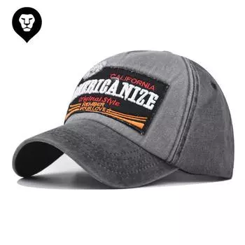 Вымытая хлопковая бейсболка с объемной вышивкой Вымытая старая кепка с буквами Adjustable