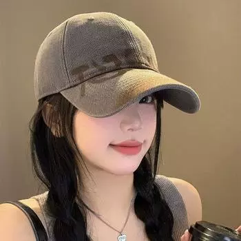 Вымытая и сделанная в стиле «старинная» бейсболка женская американская ретро-кепка с большой окружностью головы, показывающая маленькое лицо, широкополая мягкая шляпа M56-58cm темно-серого