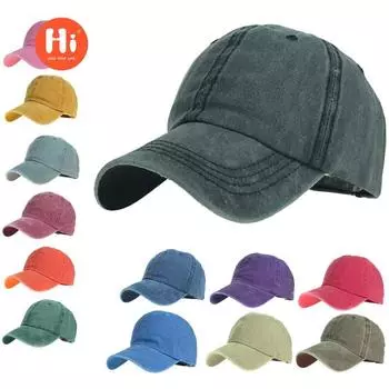Вымытая и состаренная легкая бейсбольная кепка, однотонная кепка для женщин, пар, мужчин и женщин, легкая шляпа от солнца из чистого хлопка жёлтый