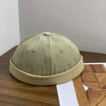 Вымытая купольная шляпа яппи с кожурой дыни для пары уличных трендов мягкий верх всесезонная универсальная шляпа для арендодателей для мужчин M56-58cm светло-коричневого