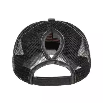 Вымытые и старые волосы, собранные в хвост, бейсбольная кепка с сеткой, бейсболка, кепка, кепка от солнца чёрный