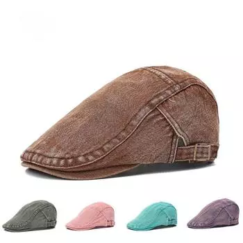 Вымытый старый колпачок для утиного языка Ms. Ретро-кепка Forward Весна и осень Литературный ветровой берет Мужская шляпа M56-58cm хаки