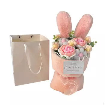 Выполненный крючком Букет Цветы Вязаные розовый