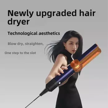 Выпрямитель для волос Mousen X10 HT01: Комбинированный прибор двойного назначения: выпрямитель для волос и фен для сухой и влажной укладки. глубокий/синий