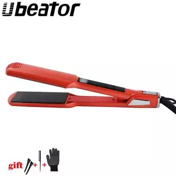 Выпрямитель для волос с LCD-дисплеем US Plug красный