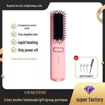 Выпрямитель для волос с отрицательными ионами и расческа для завивки волос двойного назначения millions of negative ions
