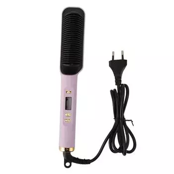 Выпрямитель для волос с отрицательными ионами, ЖК-дисплей, двойное использование, нагреваемая плойка для волос и выпрямитель для волос, расческа